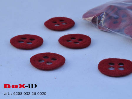 Button : red 32 mm (100pcs)